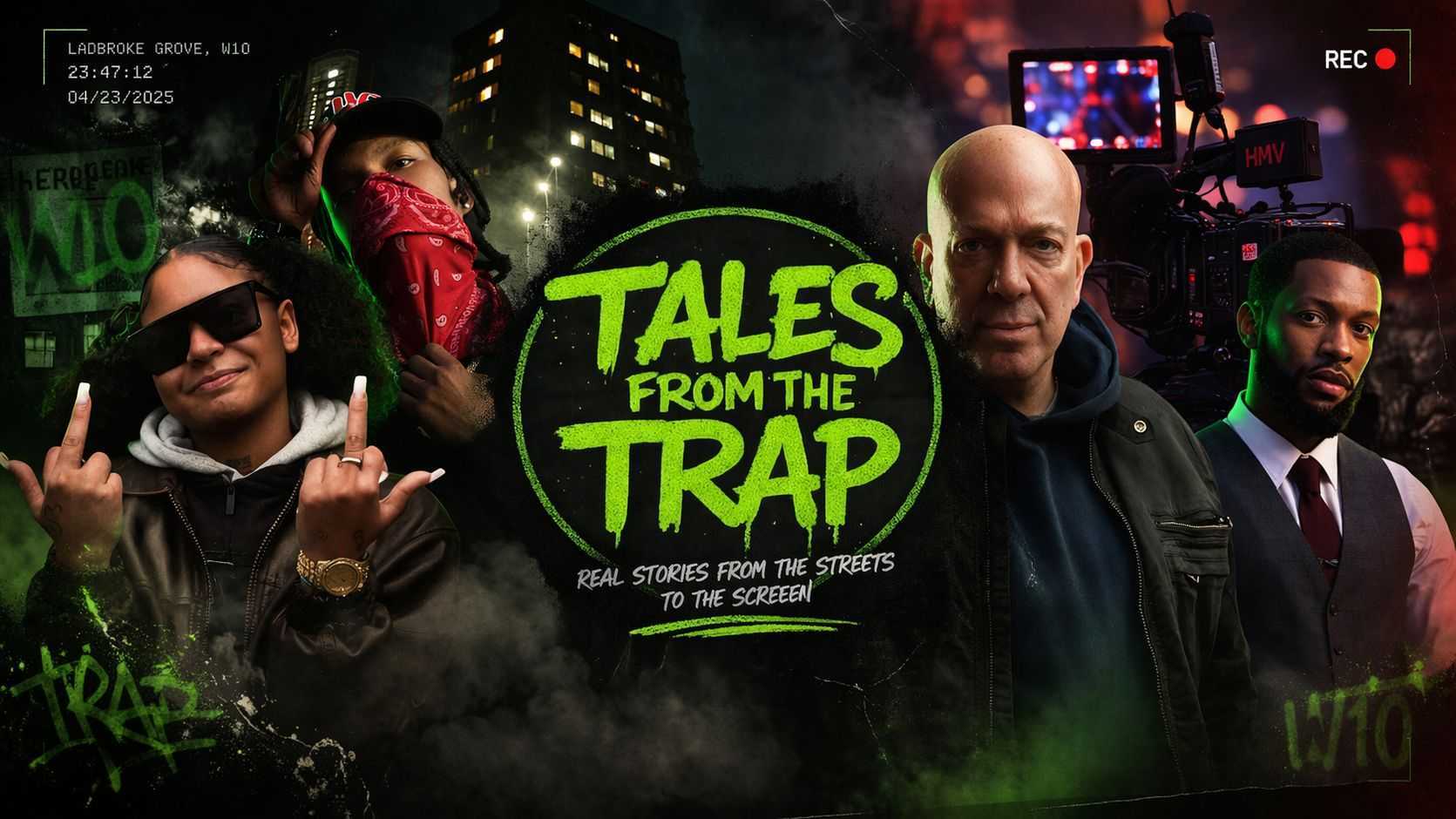 Tales from the Trap — gritty urban street at night